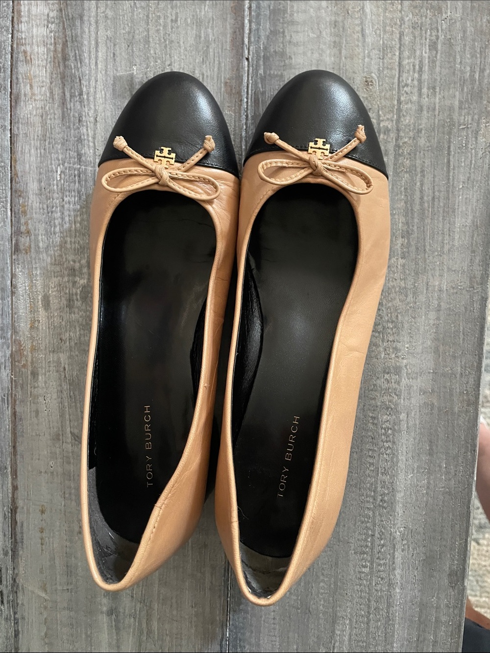 Tory Burch Black Cap-Toe Pumps